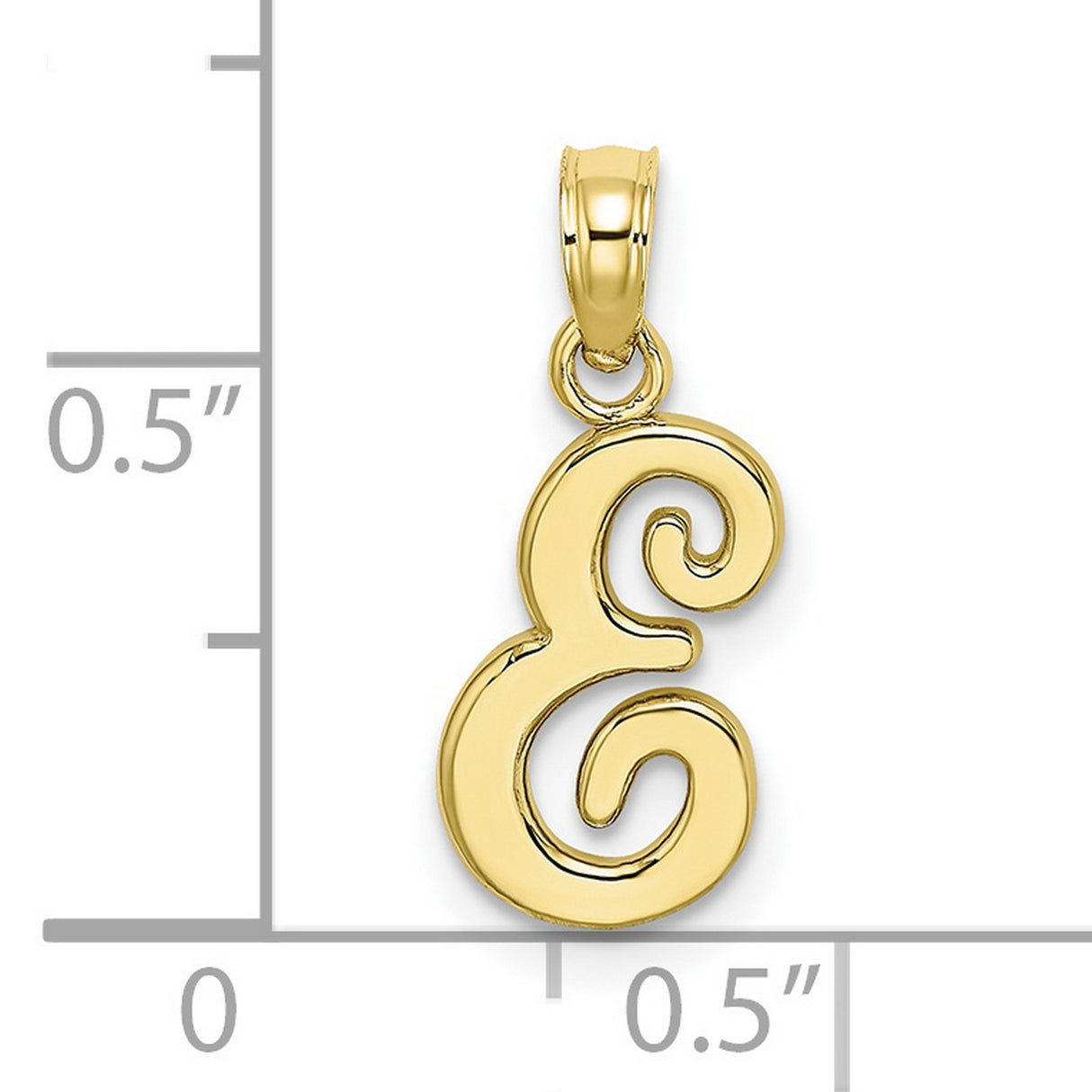10k Yellow Gold Script Letter E Pendant, Lowercase Initial Charm for Women