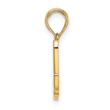 10k Yellow Gold Script M Pendant, Polished Cursive Alphabet Letter Charm for Women