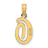 10k Yellow Gold Initial Pendant, Script Letter G Charm with Polished Finish for Women