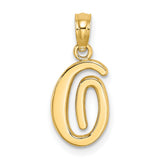 10k Yellow Gold Initial Pendant, Script Letter G Charm with Polished Finish for Women
