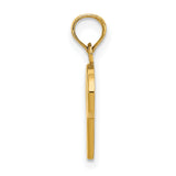 10k Yellow Gold Script Letter P Pendant, Cursive Monogram Charm for Women or Unisex Wear