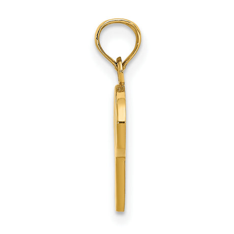 10k Yellow Gold Script Letter P Pendant, Cursive Monogram Charm for Women or Unisex Wear