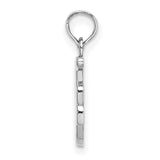10k White Gold Script T Pendant, Polished Initial Charm, Minimalist Letter Jewelry for Women