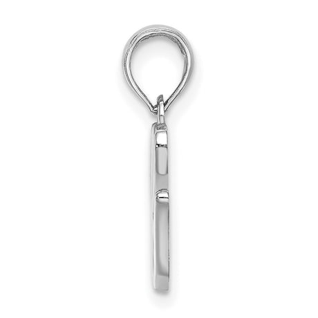 10k White Gold Letter G Pendant, Cursive Initial Charm, Script Monogram Jewelry