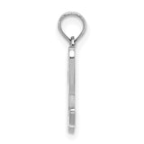 10k White Gold Script Initial L Pendant, Cursive Letter Charm, Dainty Monogram Jewelry
