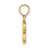 10k Yellow Gold Letter B Pendant Charm, Polished Block Initial Design, Unisex Jewelry