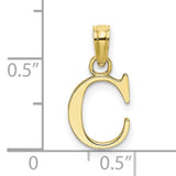 10k Yellow Gold Pendant, Block Letter C Initial Charm, Custom Alphabet Jewelry for Women