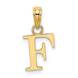 10k Yellow Gold Letter F Pendant, Polished Alphabet Charm, Initial Monogram Jewelry