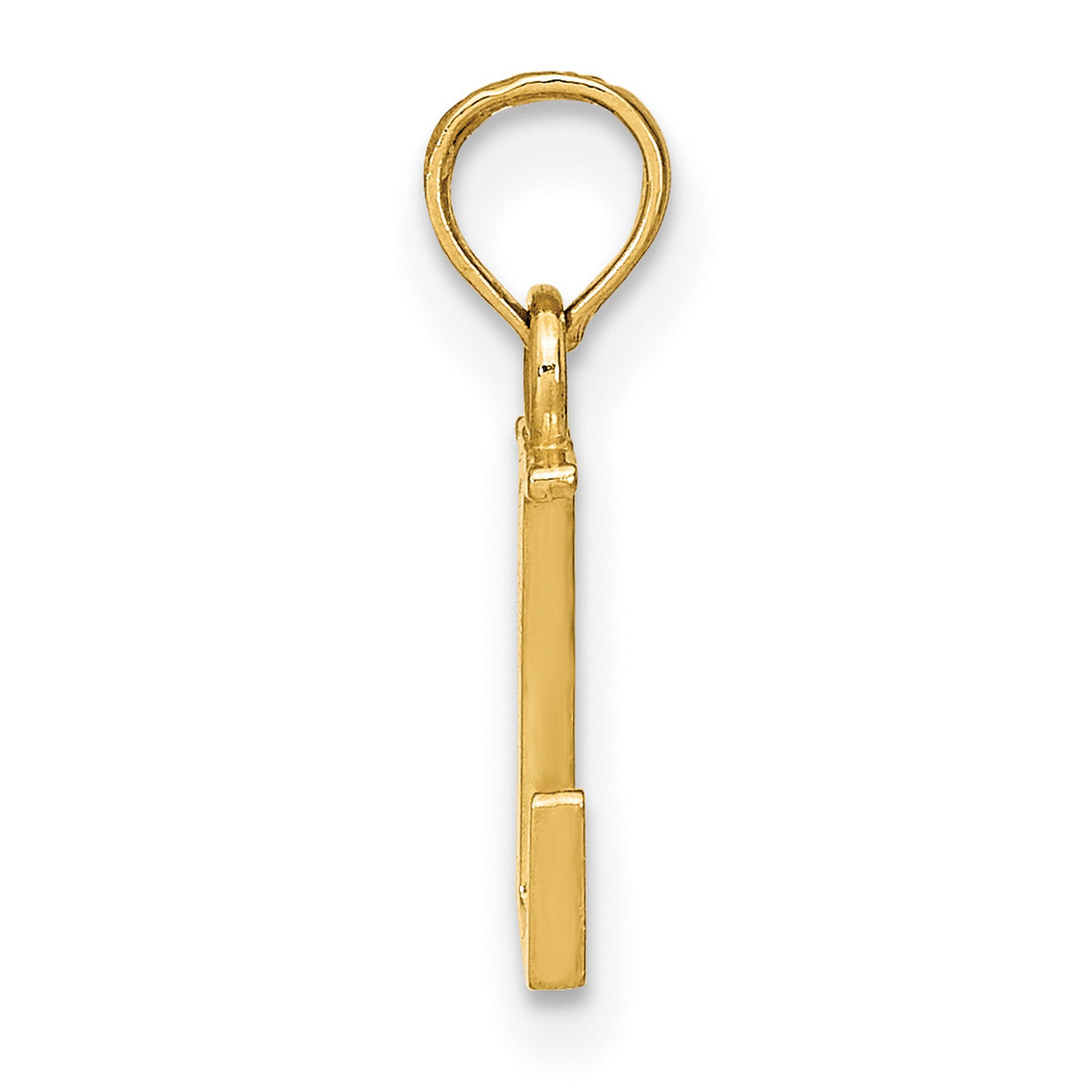 10k Yellow Gold Letter L Pendant Charm, Polished Block Initial, Minimalist Monogram Design