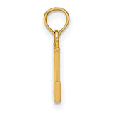 10k Yellow Gold Letter L Pendant Charm, Polished Block Initial, Minimalist Monogram Design