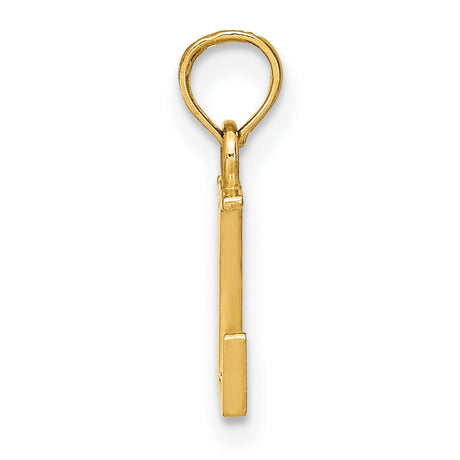 10k Yellow Gold Letter L Pendant Charm, Polished Block Initial, Minimalist Monogram Design