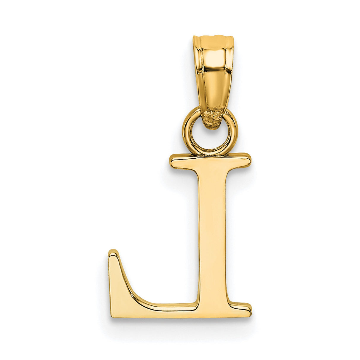 10k Yellow Gold Letter L Pendant Charm, Polished Block Initial, Minimalist Monogram Design