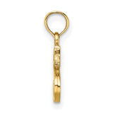 10k Yellow Gold Pendant with Block Letter S Design, Polished Initial Charm for Women or Unisex Wear