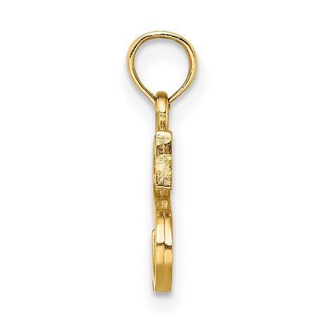 10k Yellow Gold Pendant with Block Letter S Design, Polished Initial Charm for Women or Unisex Wear