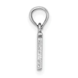 10k White Gold Letter N Pendant, Polished Block Font Initial Charm for Women or Unisex Wear