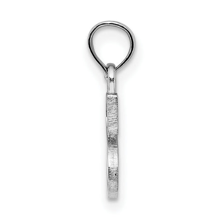 10k White Gold S Letter Pendant, Polished Alphabet Charm with Modern Block Design for Women