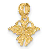 10k Yellow Gold Butterfly Pendant with Intricate Wing Detailing, Nature-Inspired Charm for Women
