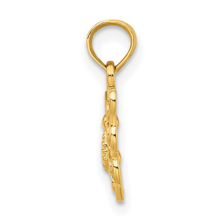 10k Yellow Gold Butterfly Pendant with Open Filigree Wings, Symbolic Nature Jewelry for Women
