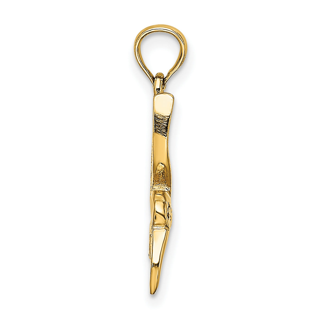 10k Yellow Gold Hummingbird Pendant with Detailed Wings, Nature Inspired Animal Motif Jewelry