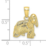 10k Yellow Gold Cocker Spaniel Dog Pendant, Lifelike Animal Charm for Women or Unisex Wear