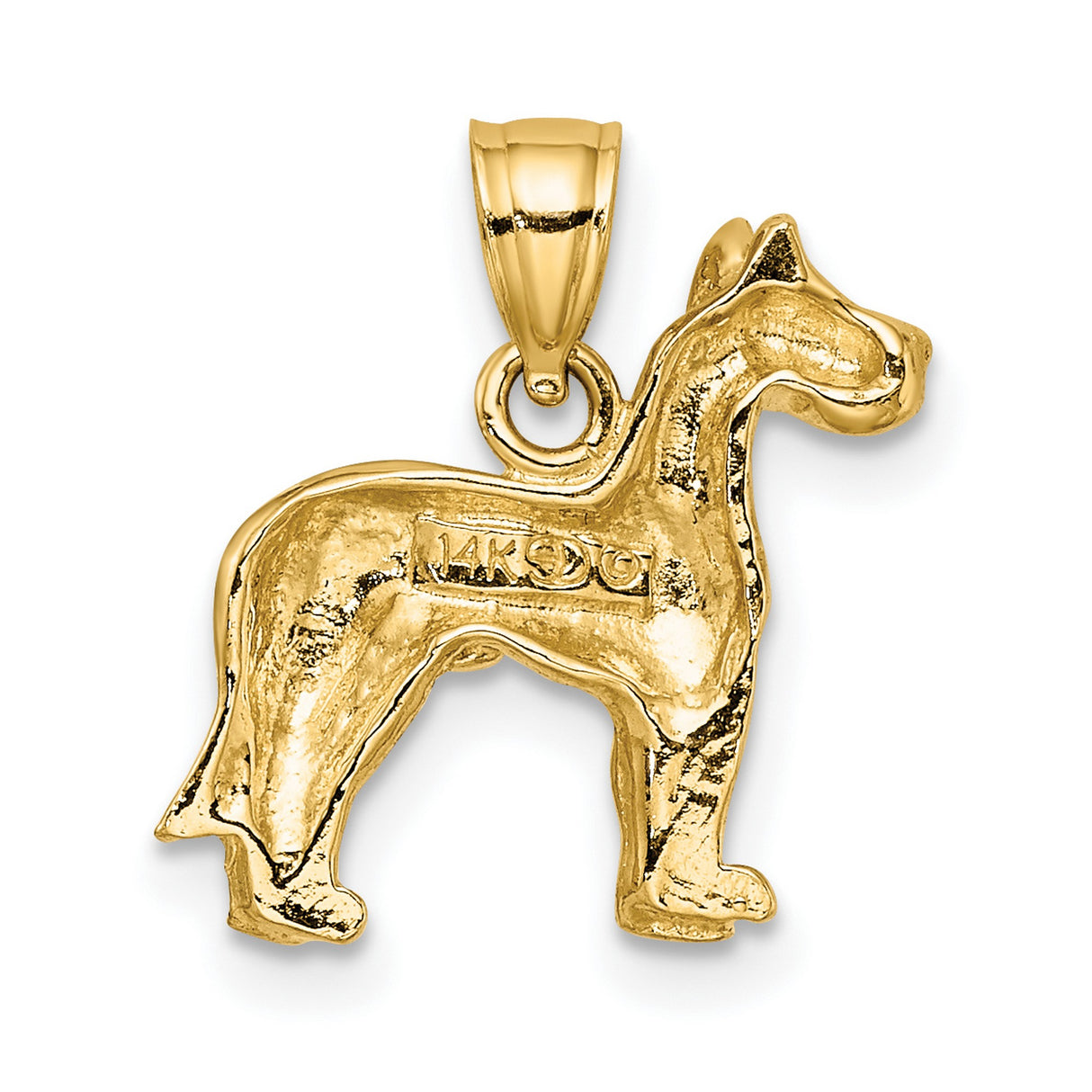 10k Yellow Gold Dog Pendant, Sculpted Animal Charm Symbolizing Loyalty and Companionship
