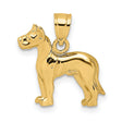 10k Yellow Gold Dog Pendant, Sculpted Animal Charm Symbolizing Loyalty and Companionship
