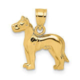 10k Yellow Gold Dog Pendant, Sculpted Animal Charm Symbolizing Loyalty and Companionship
