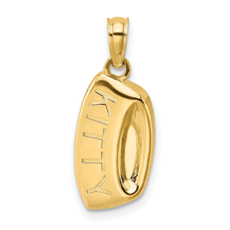 KITTY Bowl Charm Pendant in Real 10k Yellow Gold