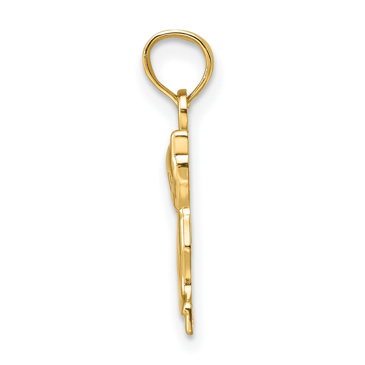 Mini Sitting Kitten Charm Pendant in Real 10k Yellow Gold