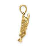 10k Yellow Gold Bull Pendant, Charging Bull Taurus Symbol, Astrology Charm for Men