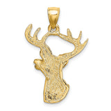 10k Yellow Gold Deer Head Pendant with Realistic Antlers, Nature Inspired Hunting Jewelry for Men