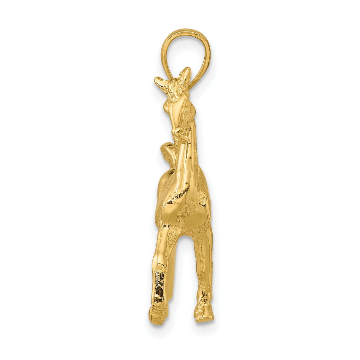 10k Yellow Gold Horse Pendant with Rearing Stallion Design, Western Theme Jewelry