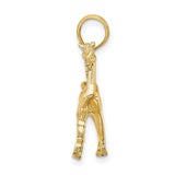 10k Yellow Gold Horse Pendant, Detailed Trotting Horse Charm, Equestrian Jewelry for Women or Unisex