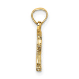 10k Yellow Gold Bear Pendant, Walking Wildlife Charm with Nature-Inspired Design for Men or Unisex