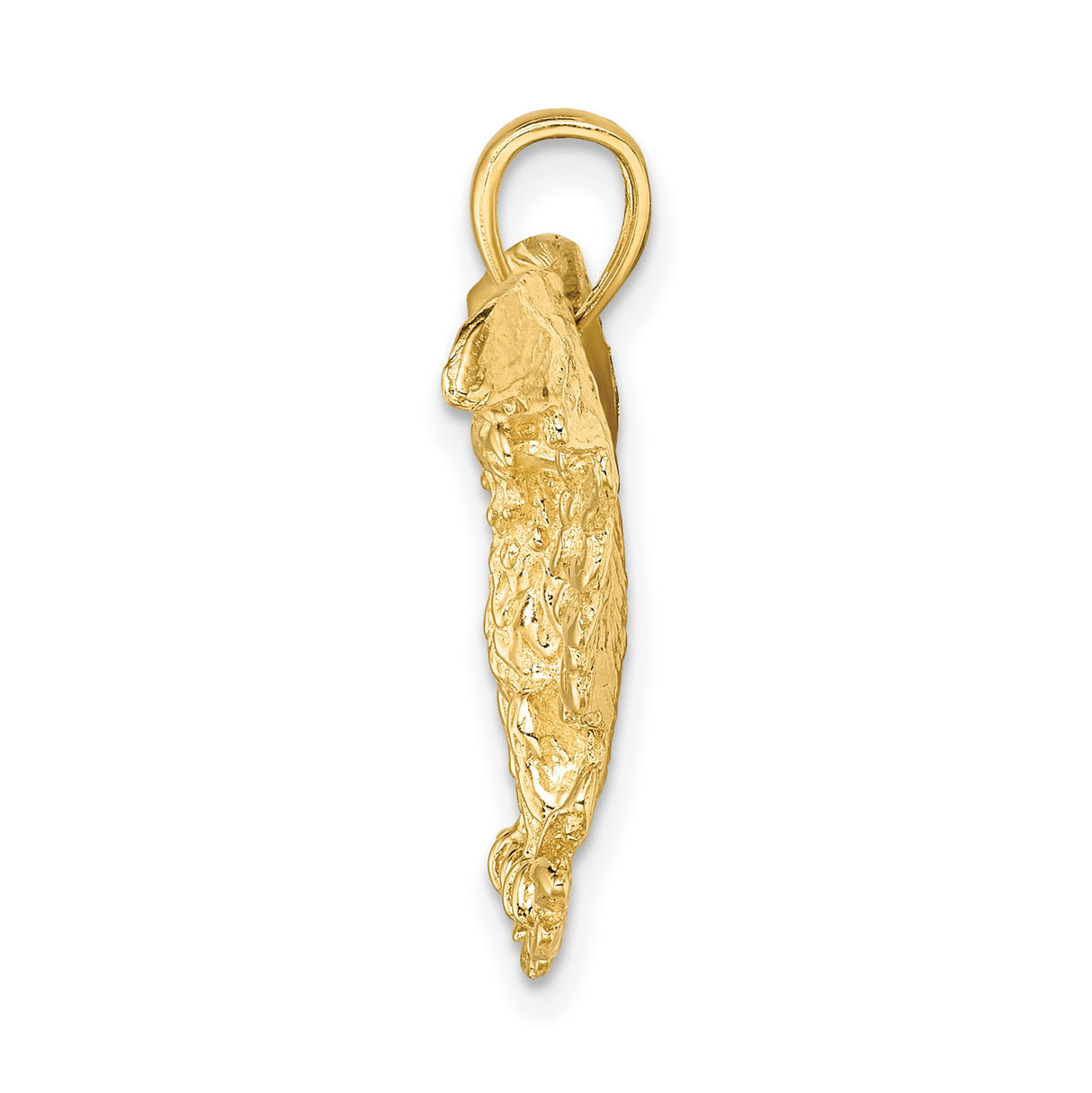 10k Yellow Gold Eagle Pendant with Spread Wings and Olive Branch, Patriotic Military Tribute Jewelry