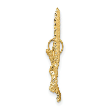 10k Yellow Gold Eagle Pendant with Spread Wings and Talons, Patriotic Animal Jewelry for Men