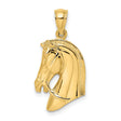 10k Yellow Gold Horse Head Pendant, Detailed Equestrian Animal Design for Men or Unisex