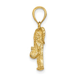 10k Yellow Gold Elephant Pendant with Raised Trunk, Symbol of Wisdom and Good Luck