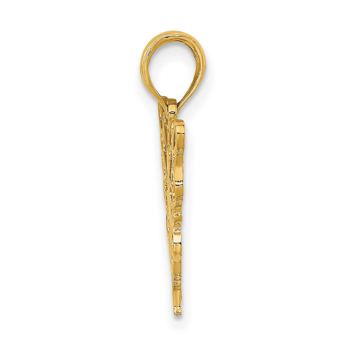10k Yellow Gold Butterfly Pendant with Openwork Design, Symbol of Transformation and Growth