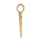 10k Yellow Gold Butterfly Pendant with Openwork Design, Symbol of Transformation and Growth