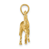 3-D Horse Charm Pendant in Real 10k Yellow Gold