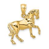 3-D Horse Charm Pendant in Real 10k Yellow Gold