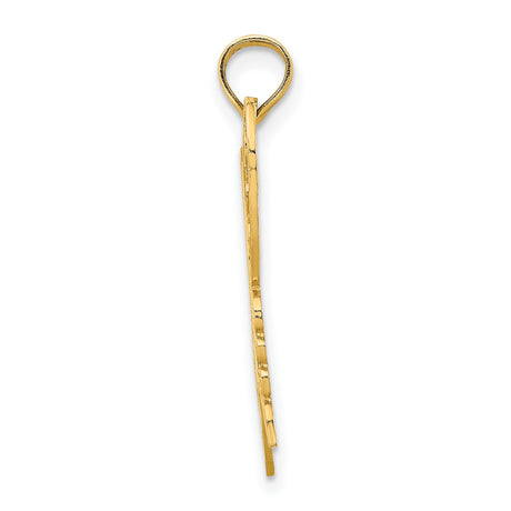 10k Yellow Gold Butterfly Pendant with Filigree Openwork Design and Graceful Curves