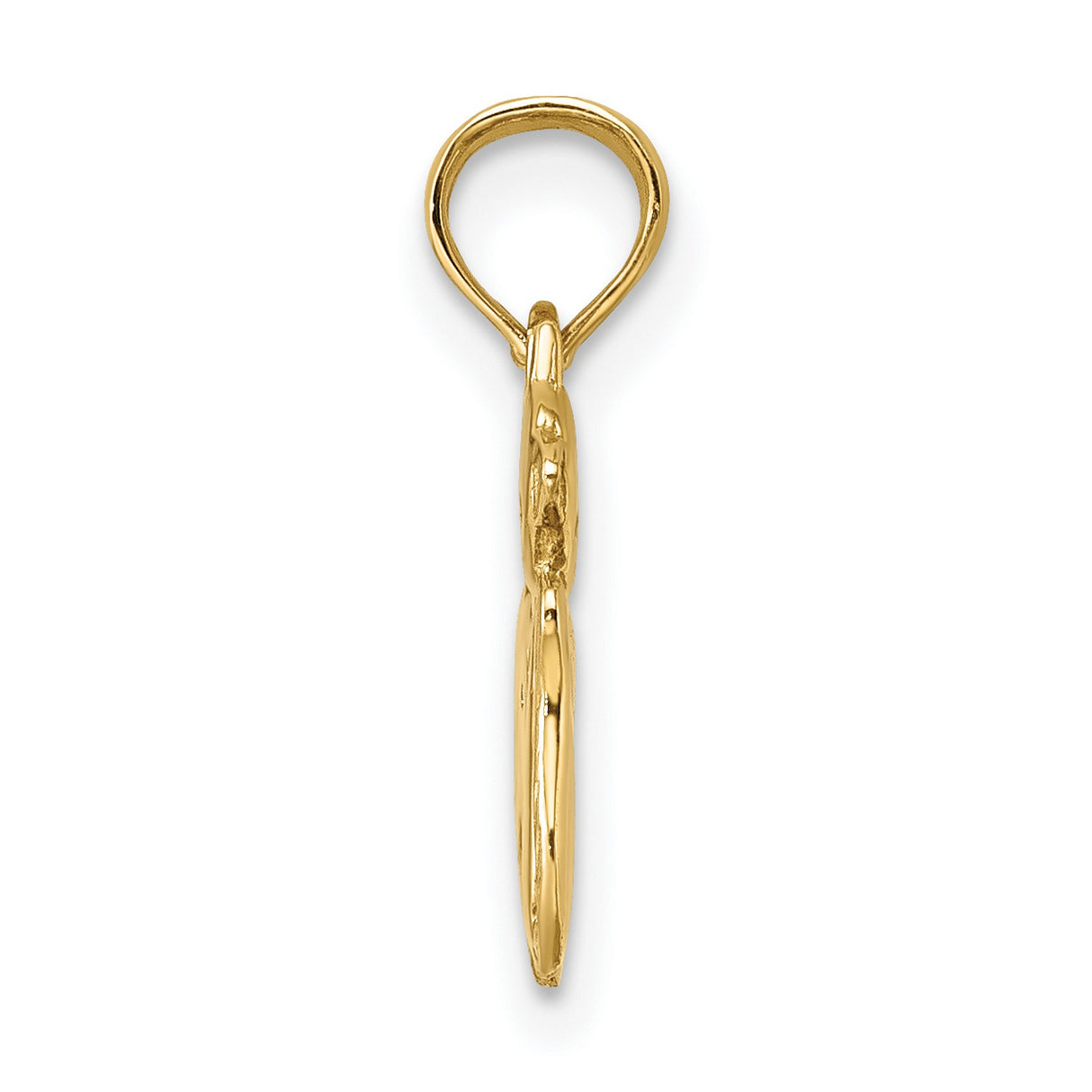 3-D Polished Two Kittens Charm Pendant in Real 10k Yellow Gold
