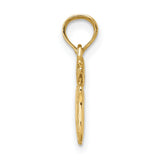 3-D Polished Two Kittens Charm Pendant in Real 10k Yellow Gold