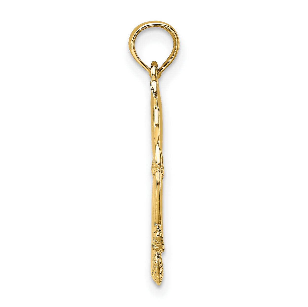 3-D Polished Sitting Cat with Bow Charm Pendant in Real 10k Yellow Gold