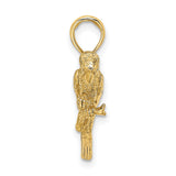 10k Yellow Gold Parrot Pendant, Detailed Tropical Bird Charm, Nature-Inspired Design
