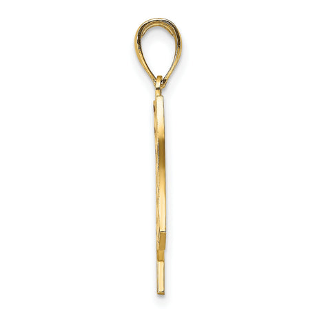 10k Yellow Gold American Flag Pendant with Red White Blue Enamel Detailing