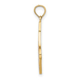 10k Yellow Gold Christmas Stocking Pendant with Red Enamel Ho Ho Ho Text, Holiday Charm
