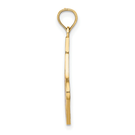 10k Yellow Gold Christmas Stocking Pendant with Red Enamel Ho Ho Ho Text, Holiday Charm